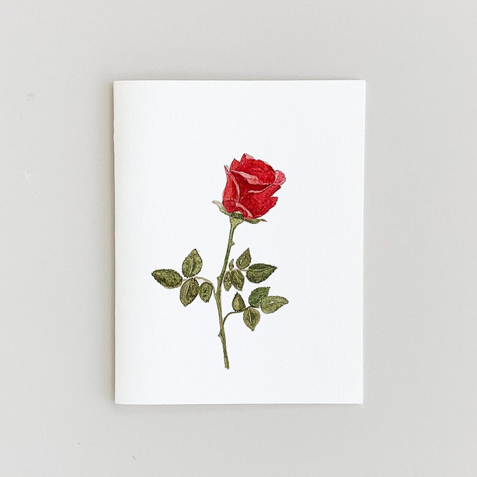 Single Rose Watercolor Greeting Card