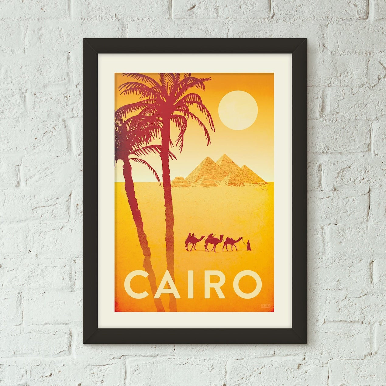 Cairo, Egypt Vintage Style Travel Poster