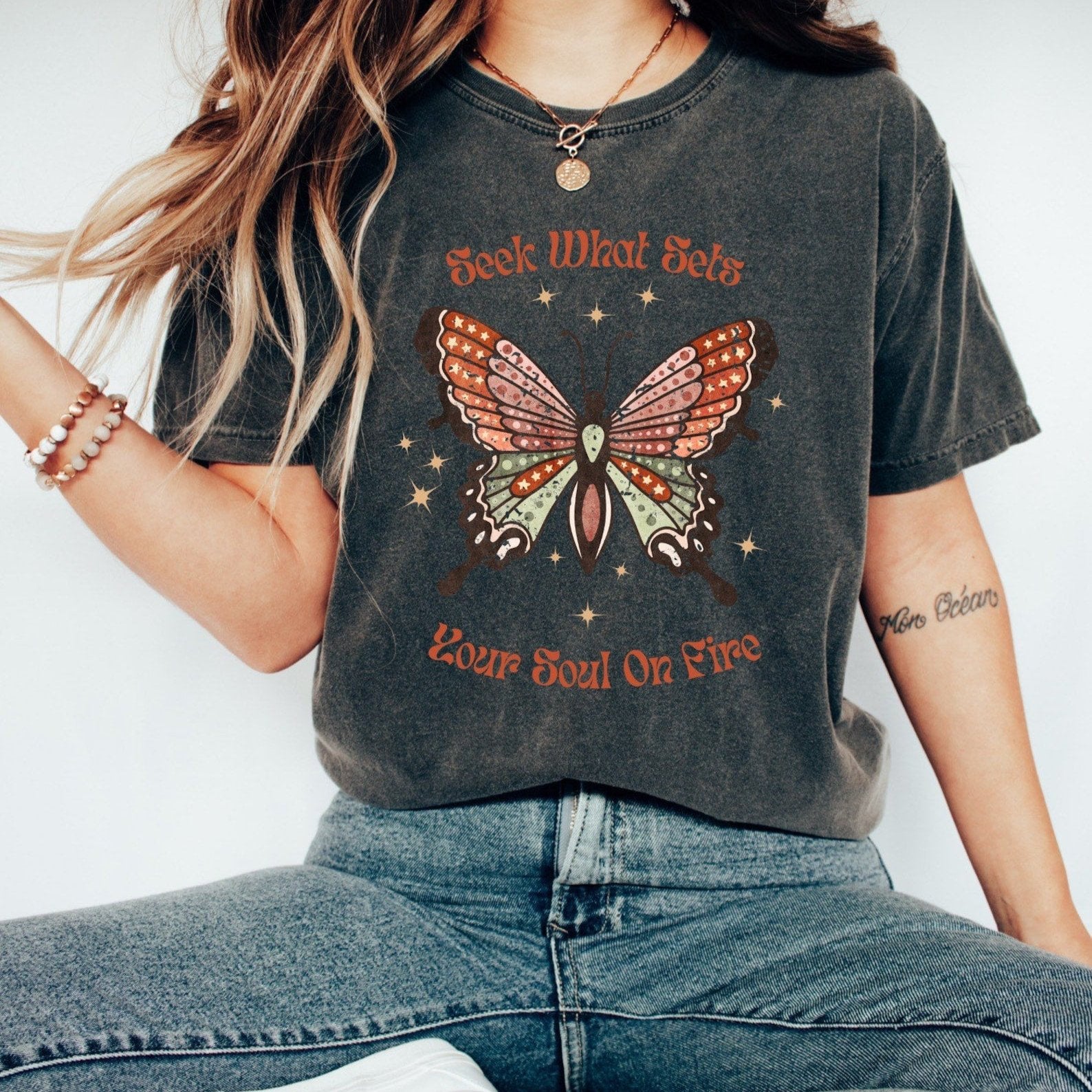 "Seek What Sets Your Soul on Fire" Butterfly T-Shirt