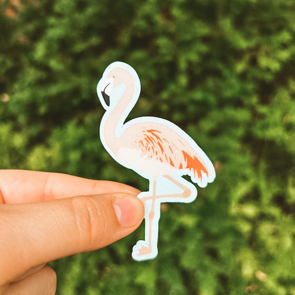 vibrant flamingo sticker with baby blue outline
Width: 1.8 inches
Height: 3 inches