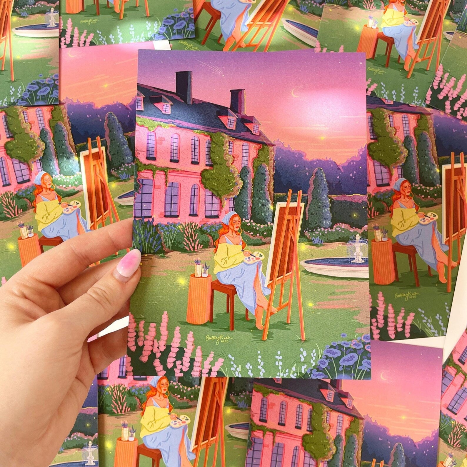 Painting in a Garden Print