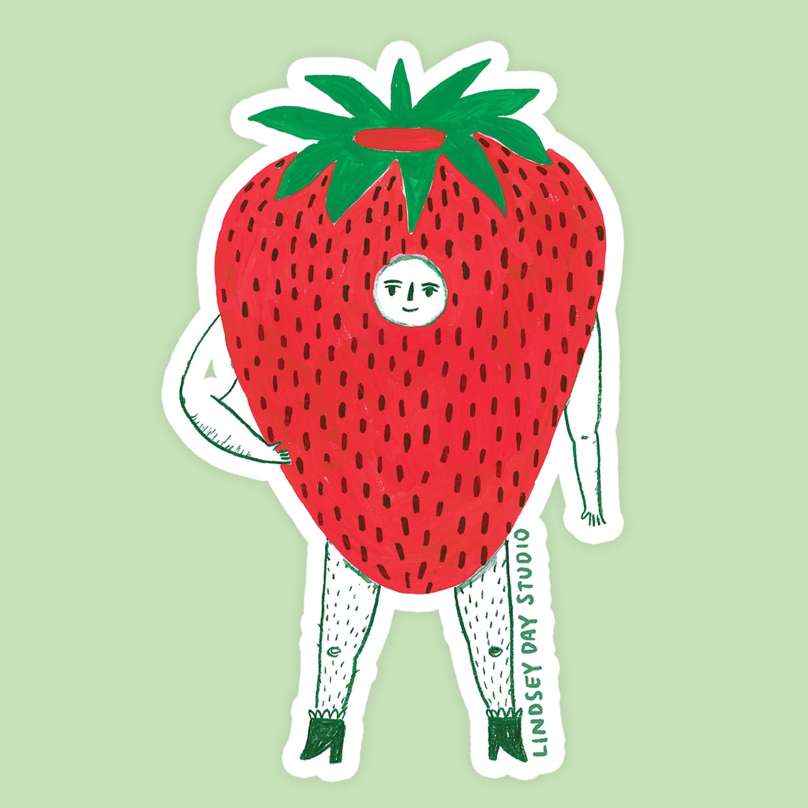 Mr Strawberry Sticker