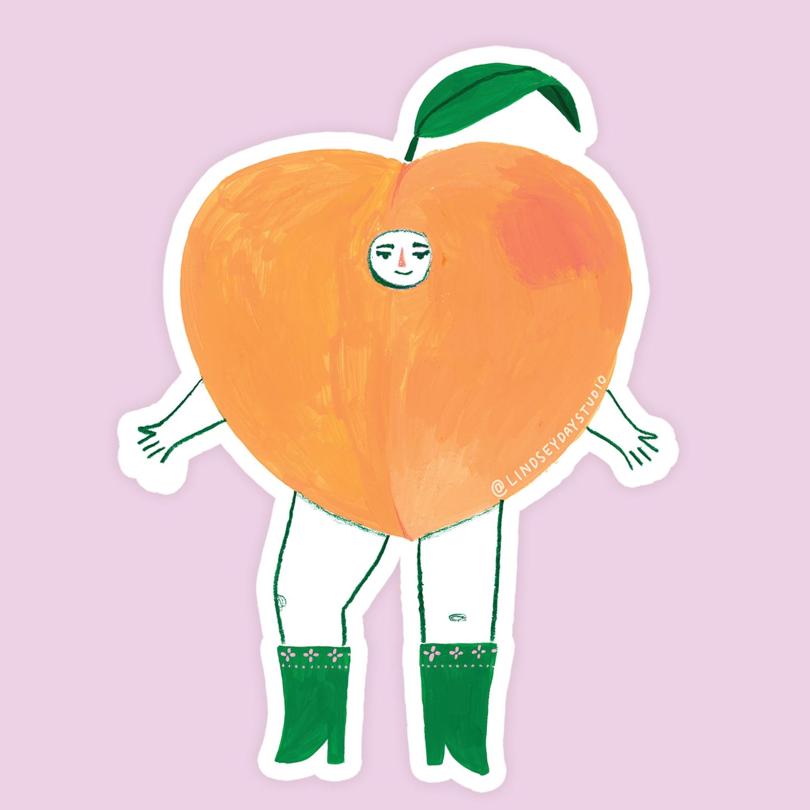 Peach Friend Sticker
