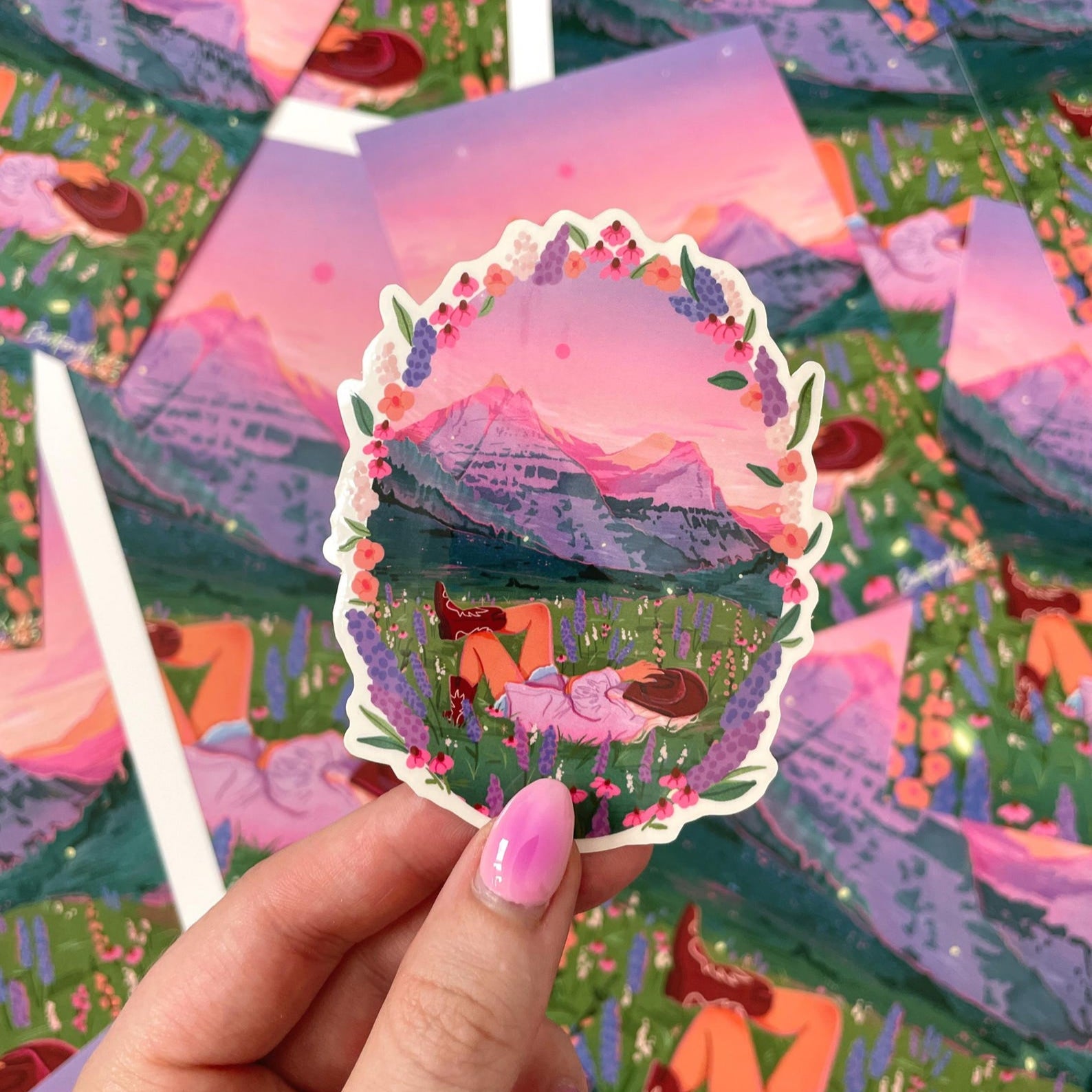 Glacier Cowgirl Clear Back Sticker