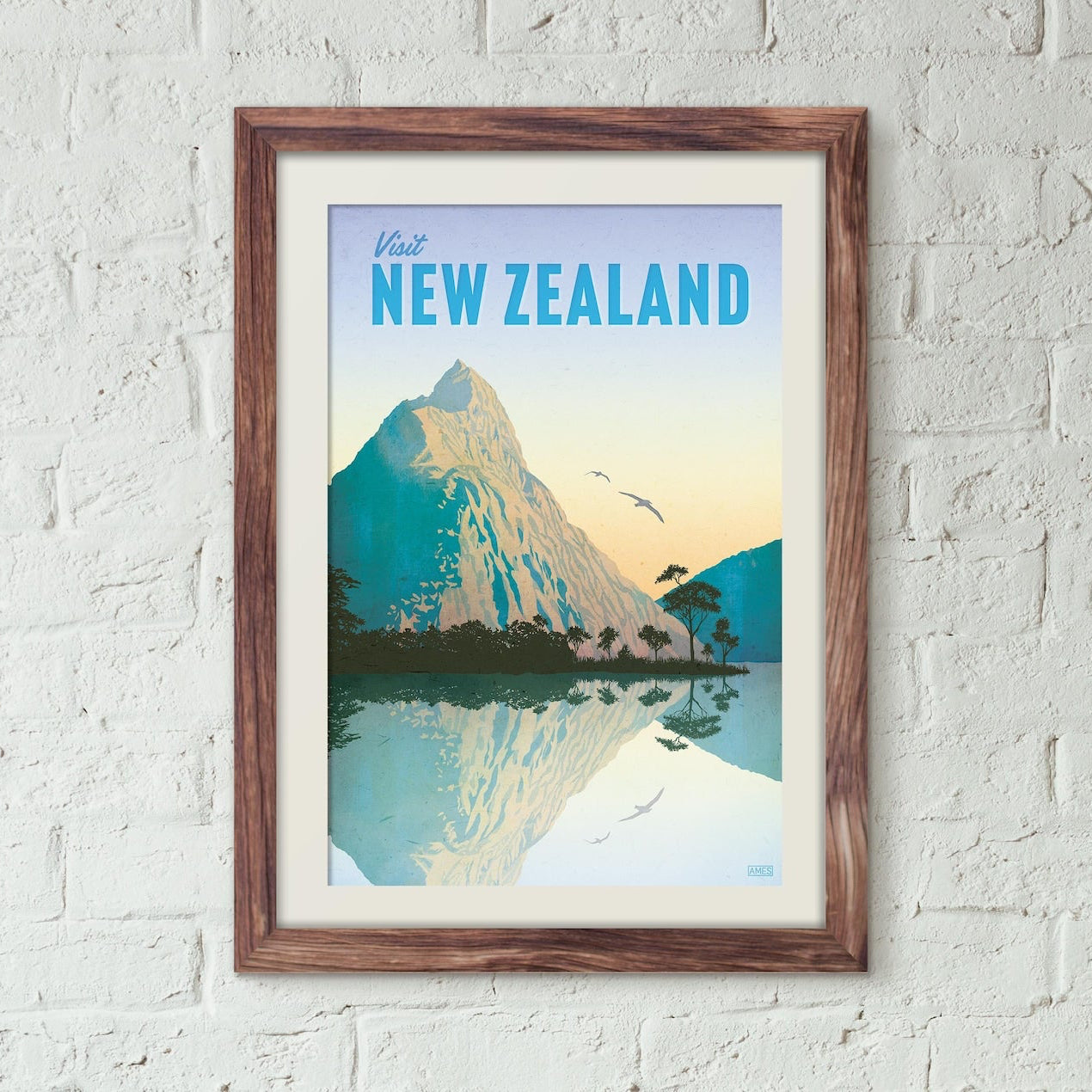 New Zealand Vintage Style Travel Poster