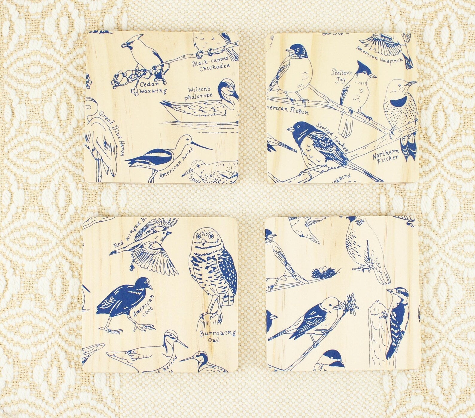 Bird Screen Printed Coasters