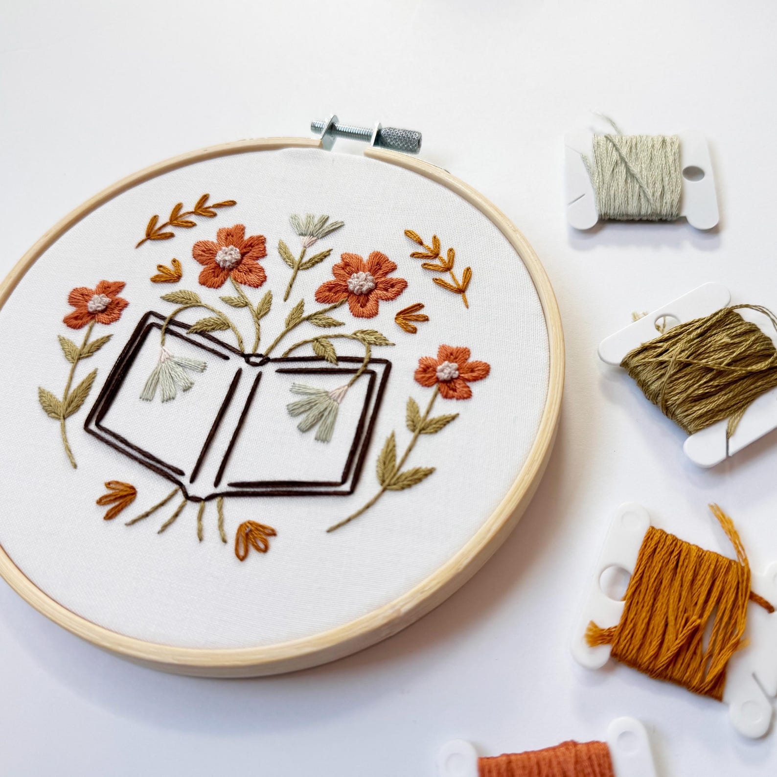 Book Lover Floral Embroidery Kit