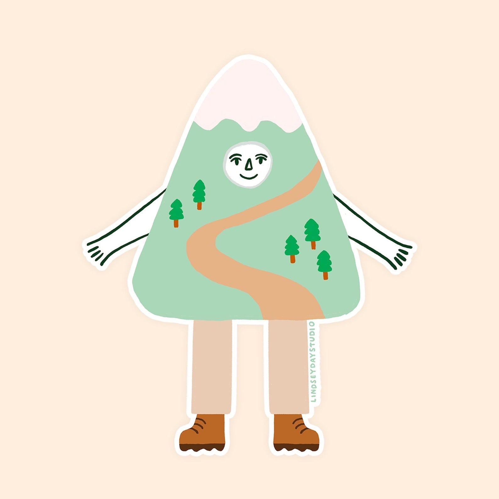 Mountain Hiker Friend Sticker