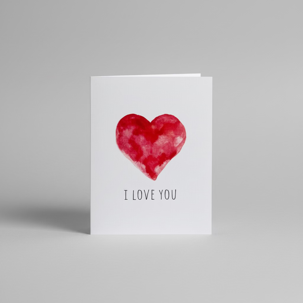 I Love You Watercolor Greeting Card