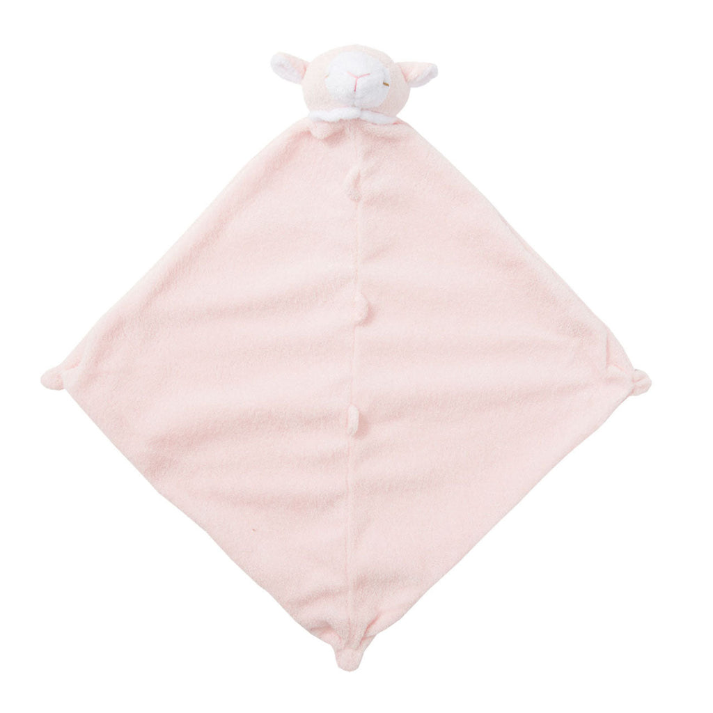 A perfect little security blankie and tagalong for your child. The delicious cashmere-like material is perfect for babies and toddlers to snuggle. Each blankie features a sweet animal head that’s easy to grip. It will bring smiles and comfort to your little napper and will likely become a favorite animal friend to take along on many adventures. Pink Lamb