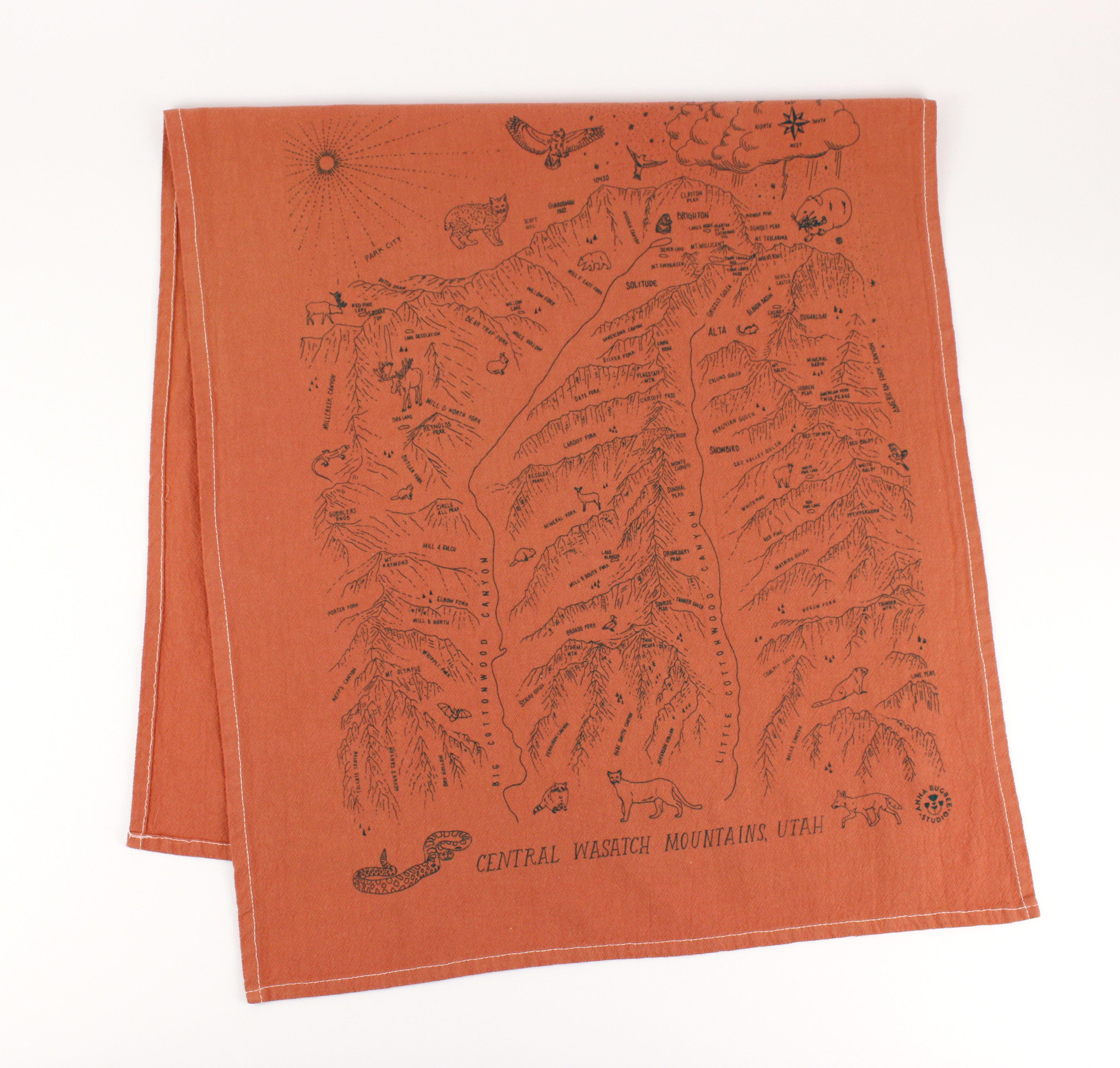 Wasatch Map Tea Towel