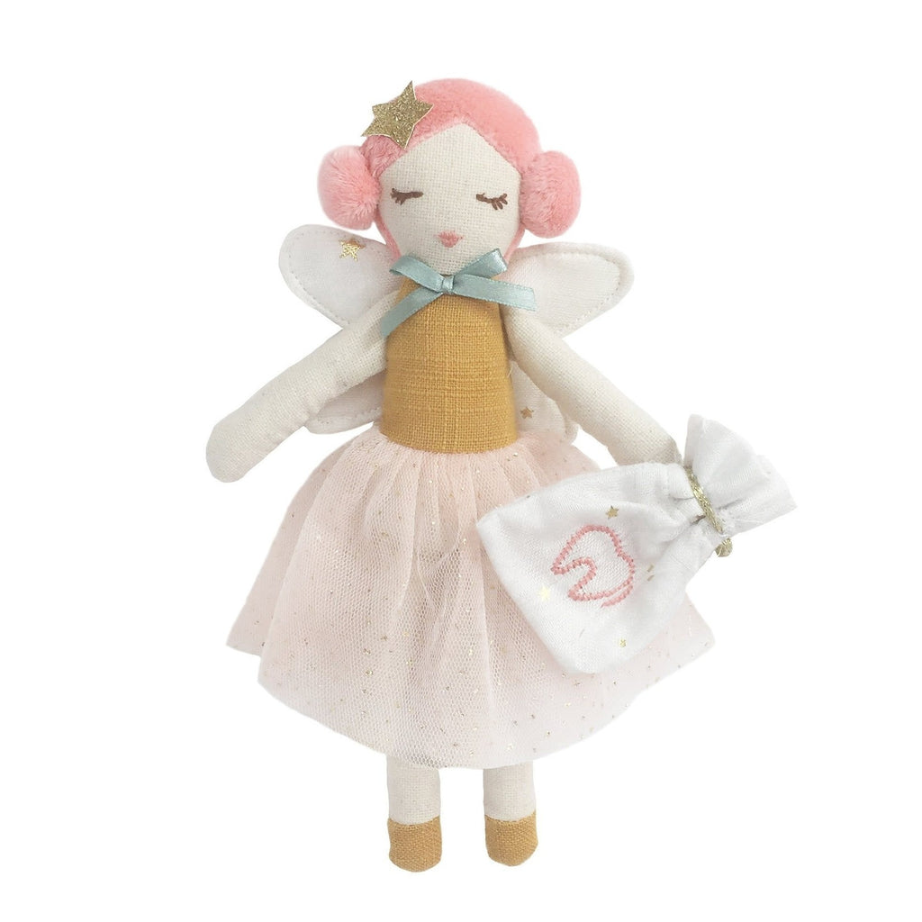 Make sure that every tooth fairy visit is special for your little one with this adorable Tooth Fairy Doll with Pouch! Cuddled up in its cute pouch, this tooth fairy will spread joy with a sprinkle of fairy wishes and dreams! Get ready to see your child's face light up!!!