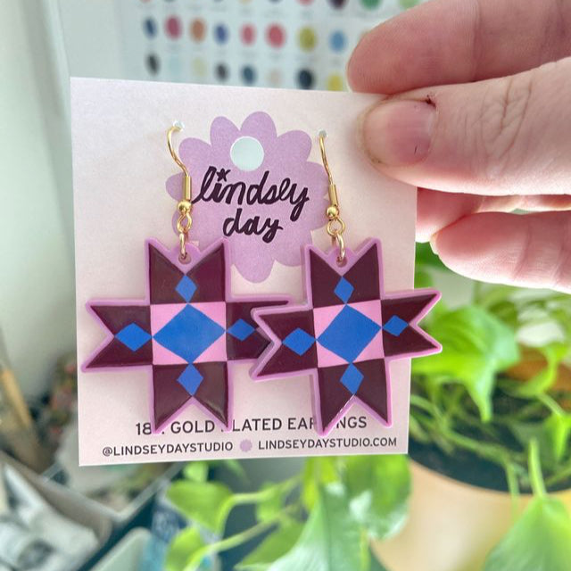 Quilt Star Earring