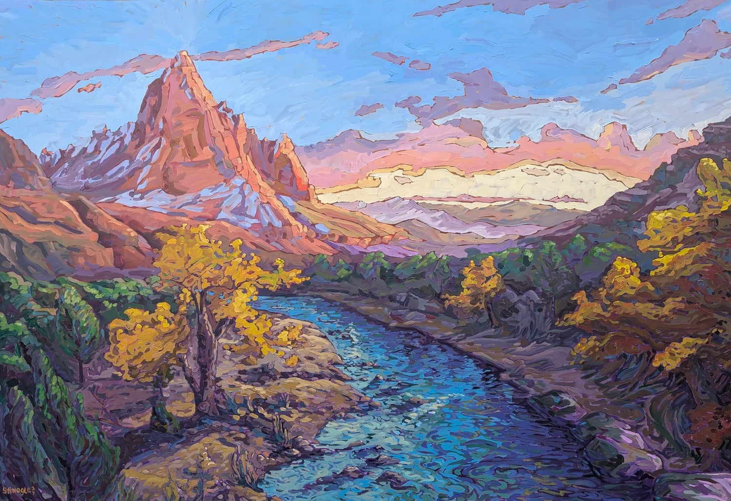Watchmen Sunset - Original Painting - Golden Hour Art Show