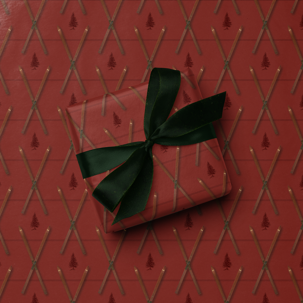 Ski Cabin Wrapping Paper - Double Sided