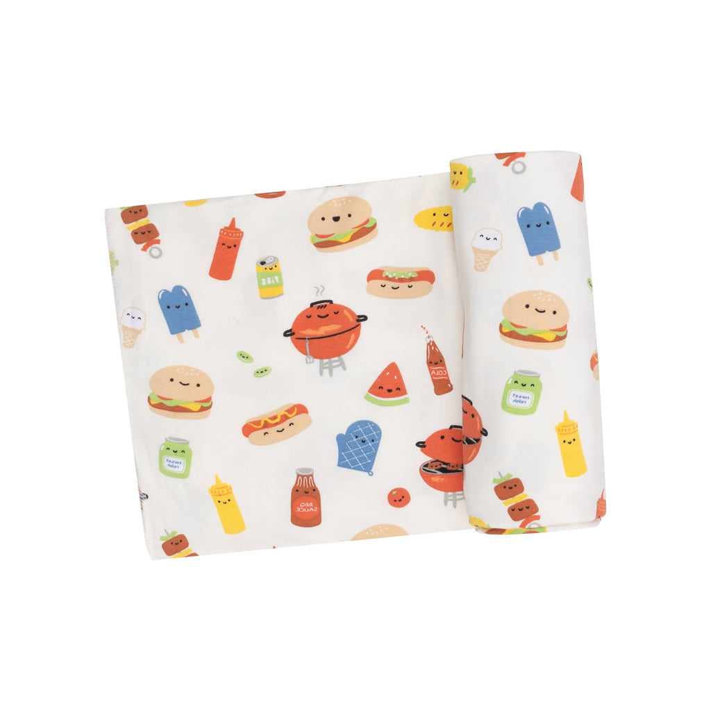 Snuggle, Swaddle, Sleep, Repeat. Our soft and adorable print swaddles are sure to delight everyone! A versatile design that's great for swaddling, nursing, cuddling and so much more. BBQ Buddies