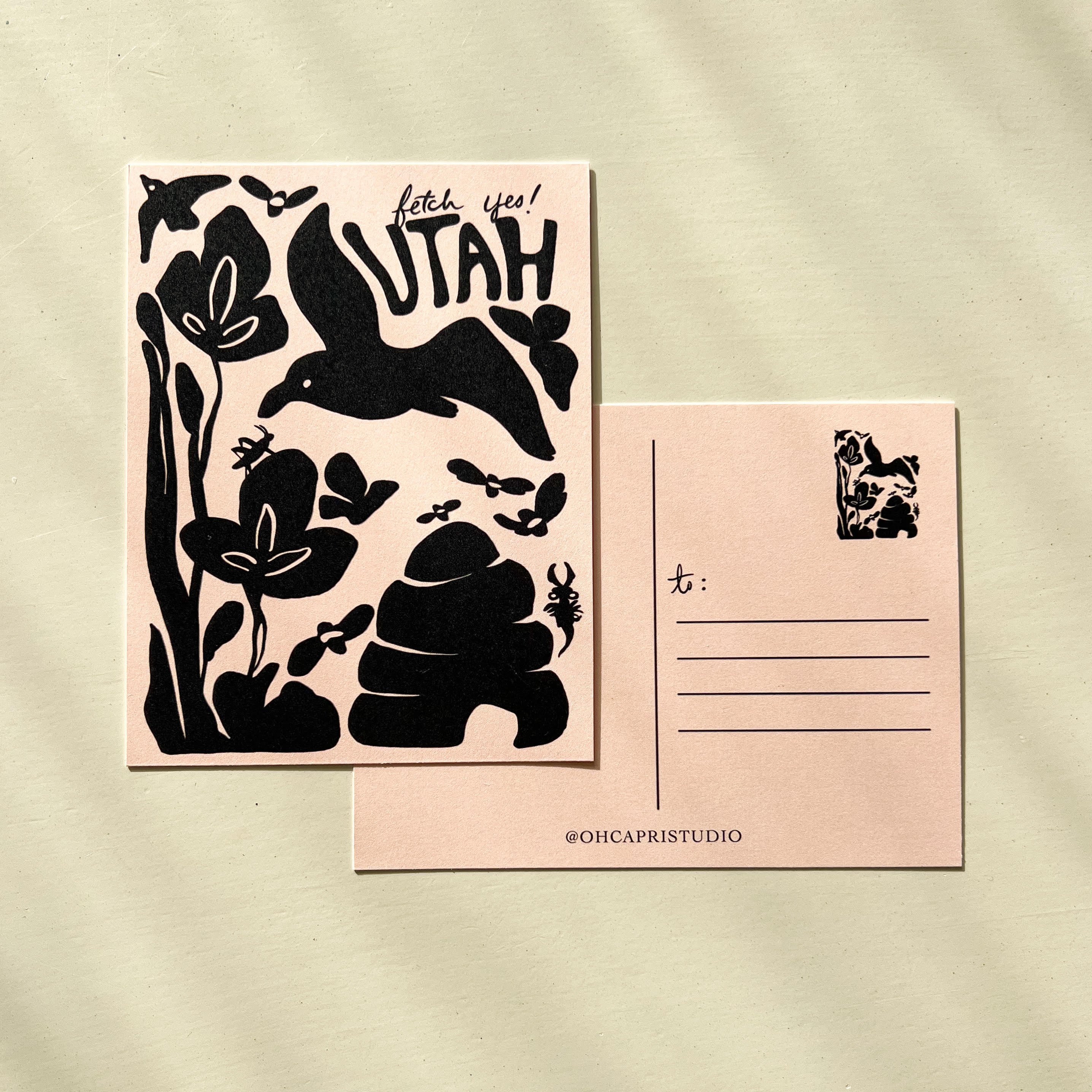 Fetch, Yes! Utah Postcard