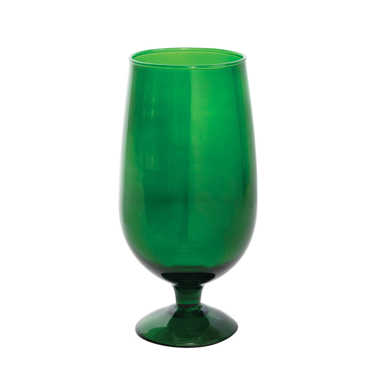 Green Stemmed Glass. Add a touch of elegance and cozy warmth to your table with this beautiful green stemmed glass. Perfectly sized at 12 ounces, its charming green hue and classic design make every drink feel like a special celebration, whether you are hosting dear friends or enjoying a quiet evening at home.