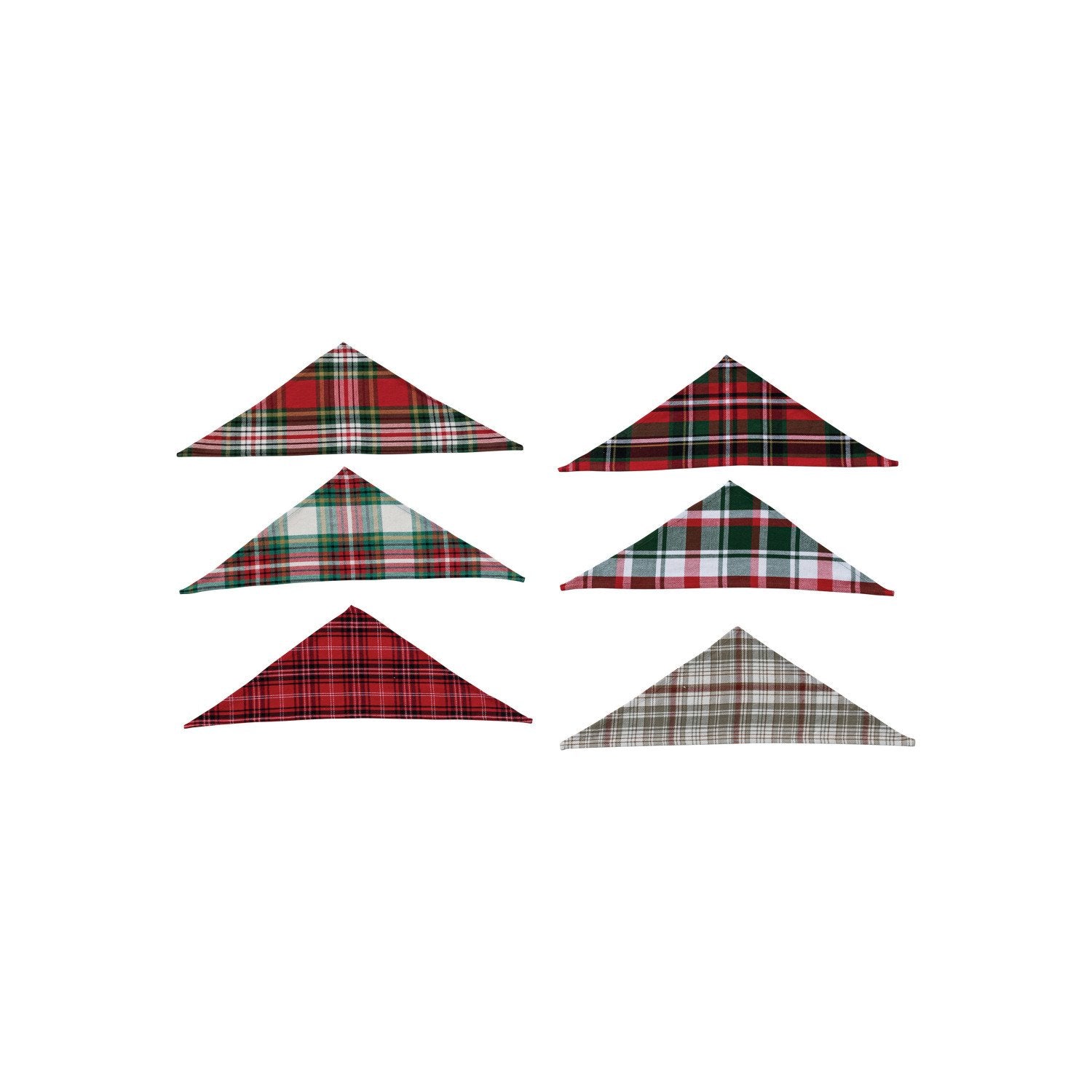 Brushed Cotton Flannel Dog Scarf, Multi Color Plaid, 6 Styles