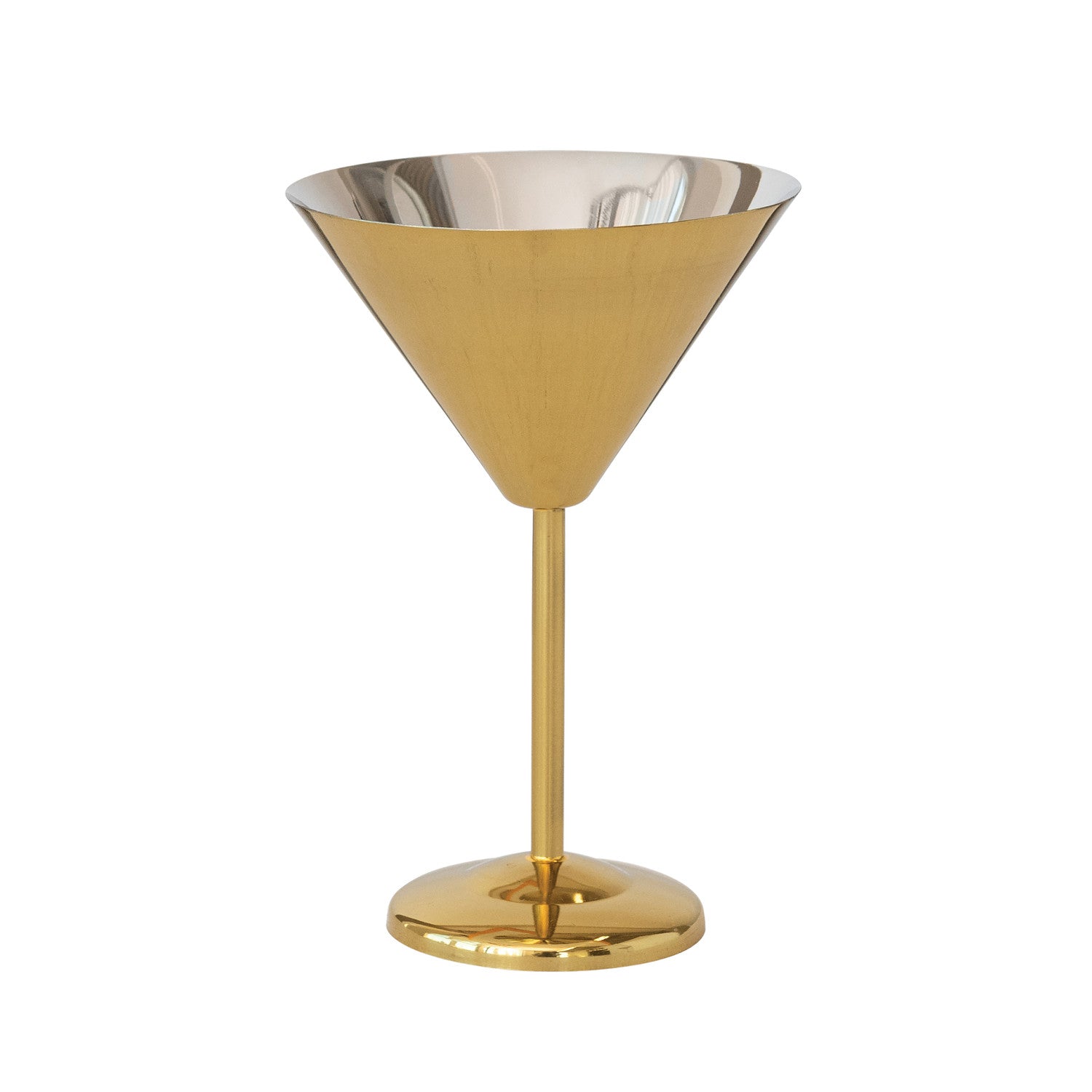 Stainless Steel Gold Finish Martini Glass