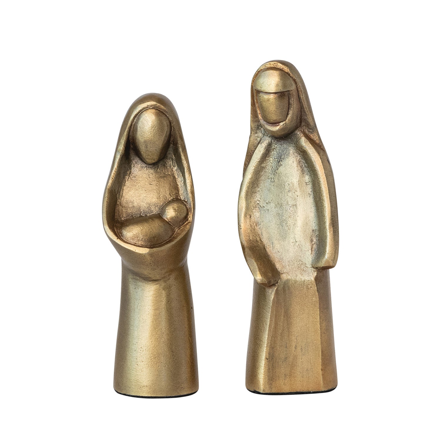 Cast Aluminum Antique Gold Finish Holy Family
