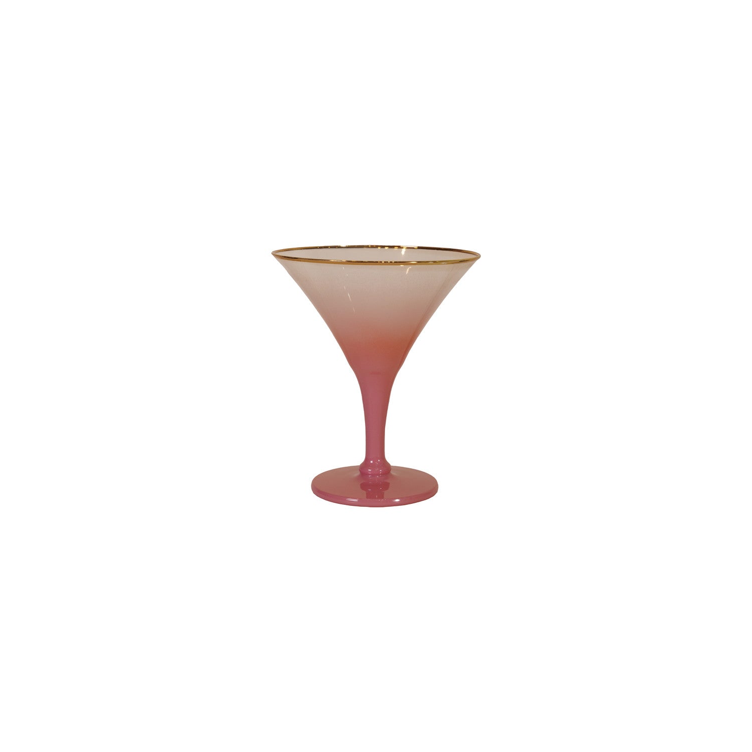 Pink Ombré Cocktail Glass with Gold Rim