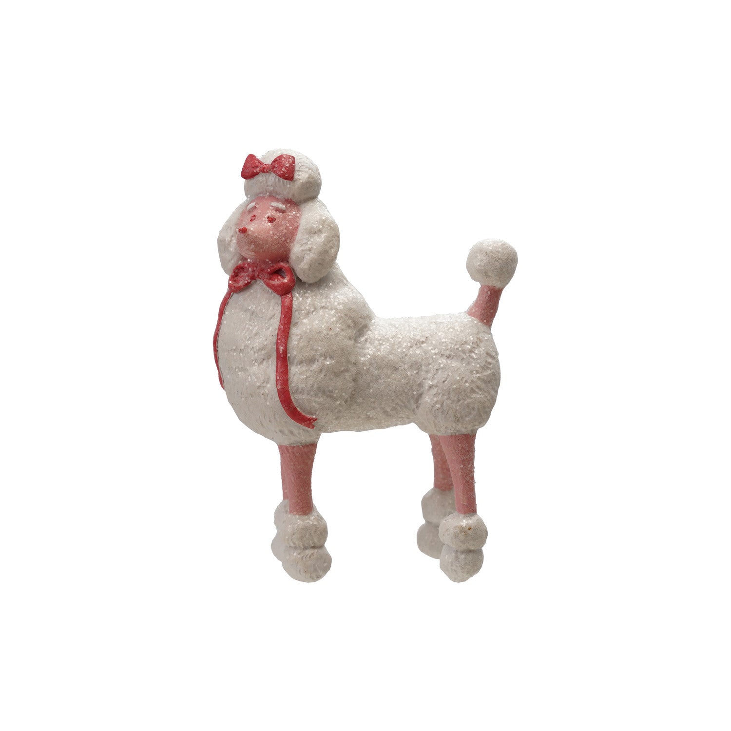 Resin Pink Festive Poodle