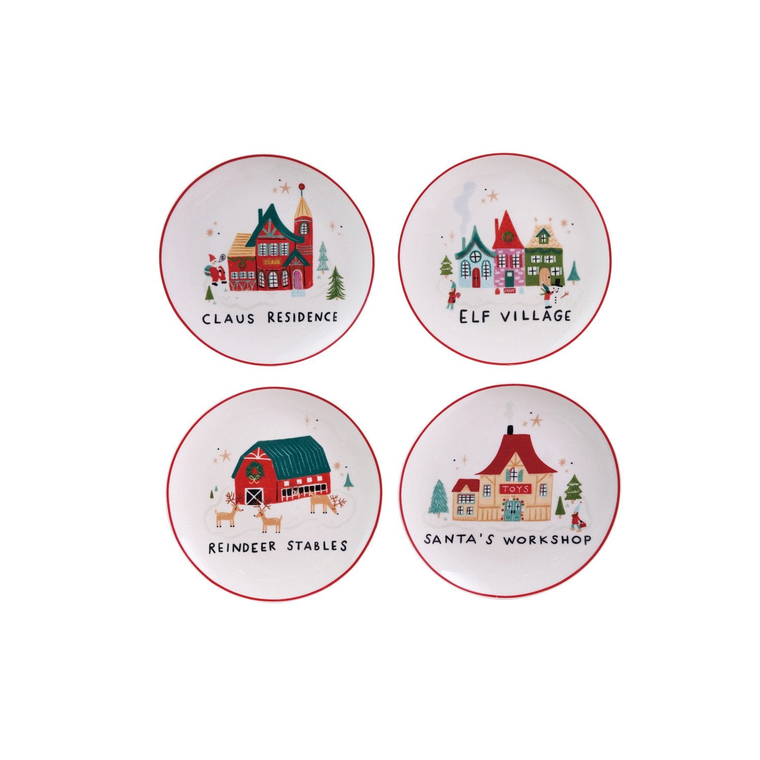 Elf Village Stoneware Plate