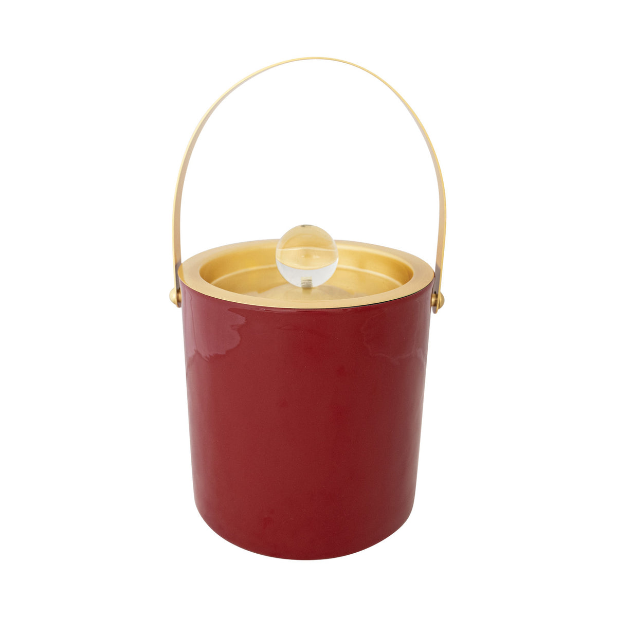 Classic Red Ice Bucket. Keep your favorite beverages perfectly chilled with this charming Classic Red Ice Bucket. Crafted from durable enameled stainless steel and topped with an elegant glass knob, it brings a warm, cheerful, and stylish touch to any festive gathering or cozy evening at home.