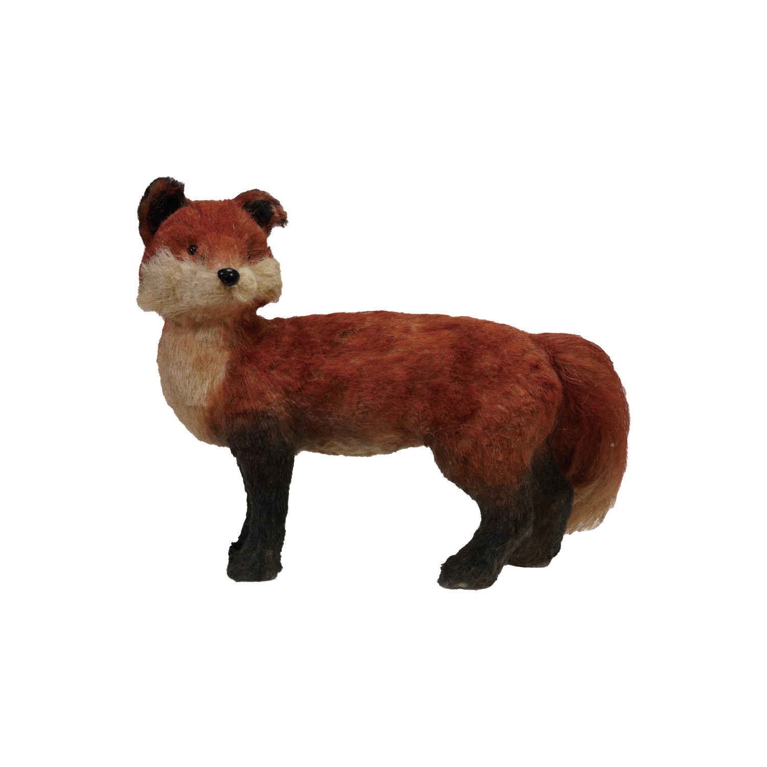 17-1/4"L x 4"W x 10"H Sisal Standing Fox, Brown