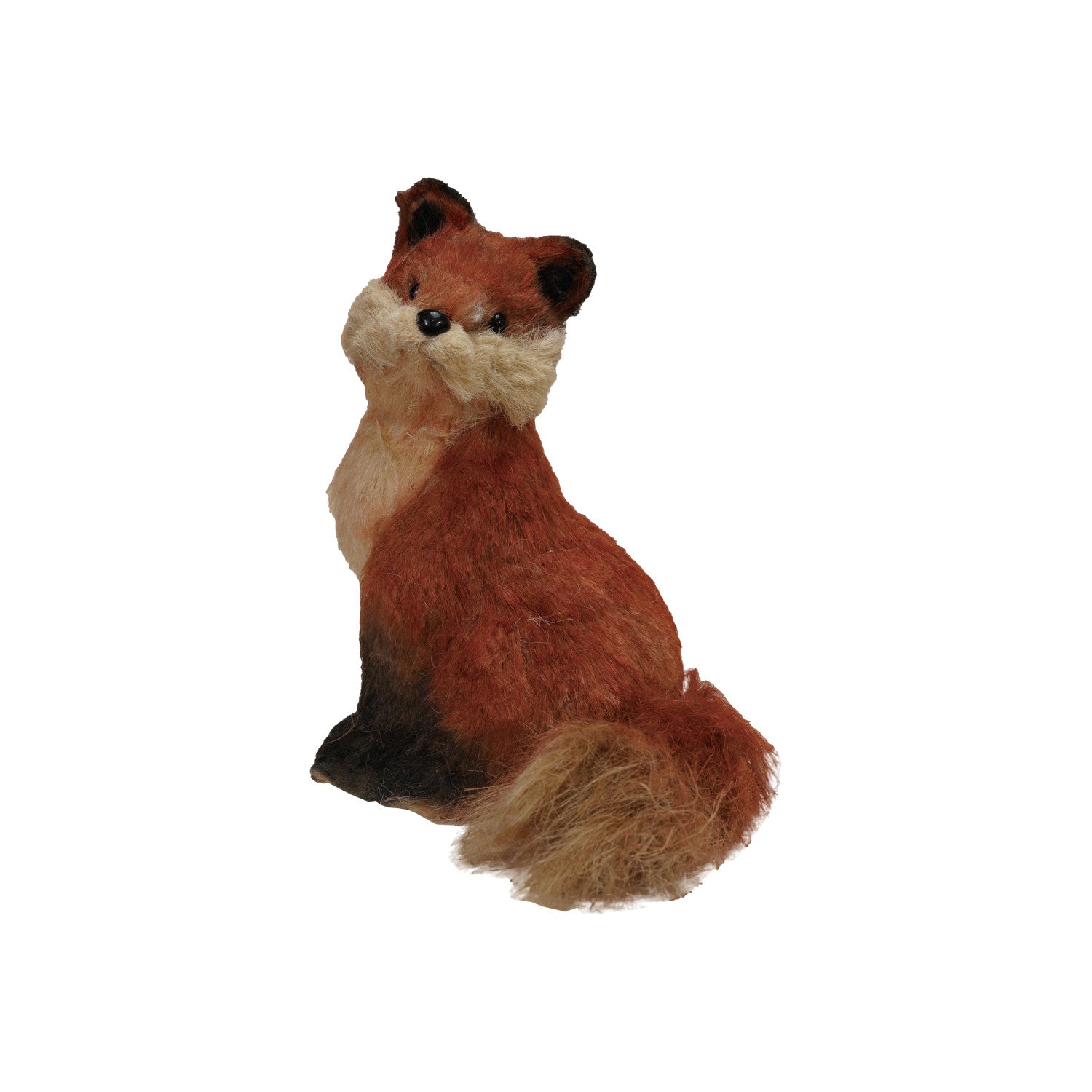 8-1/4"L x 7-1/2"W x 10"H Sisal Sitting Fox, Brown