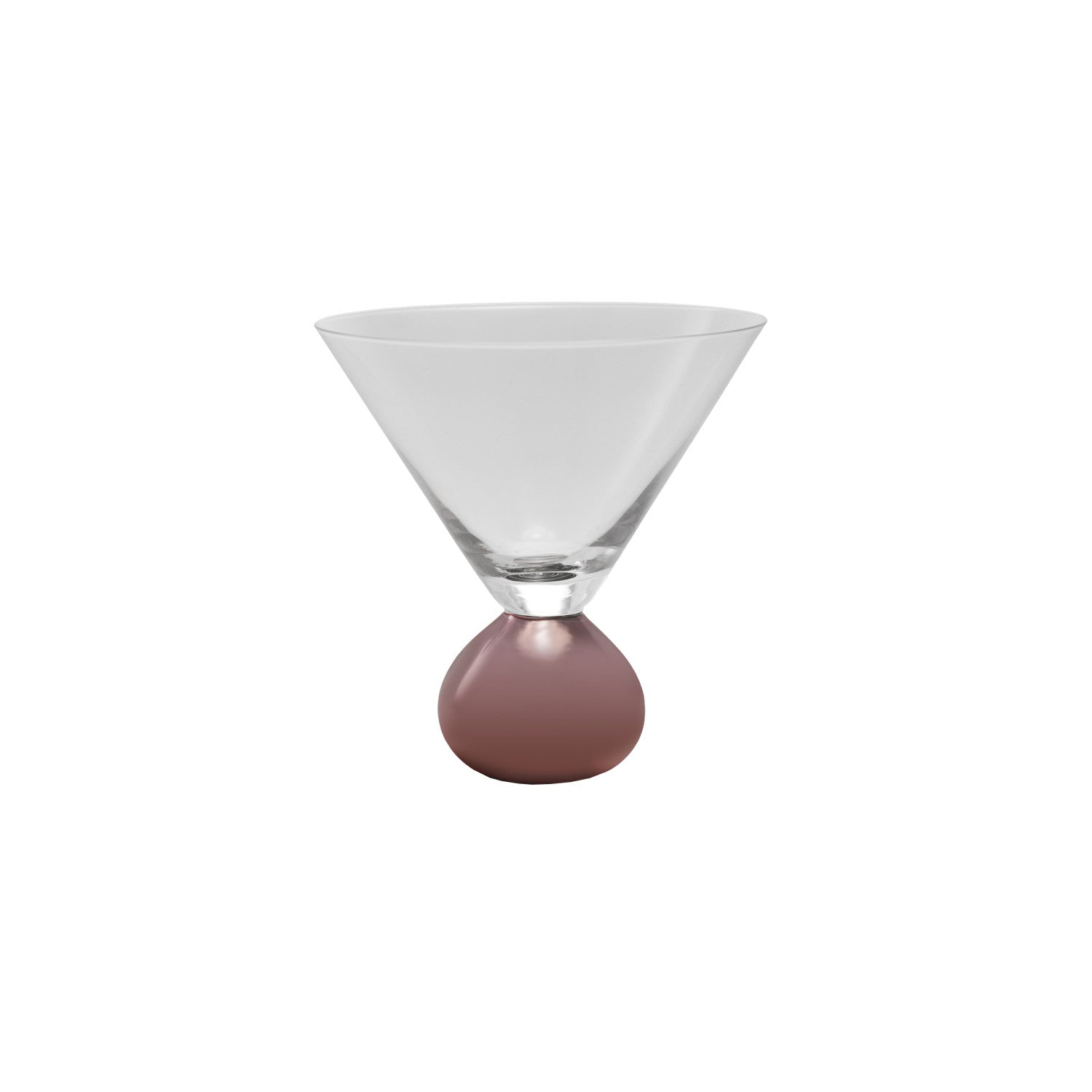 12 oz. Martini Glass with Pink Electroplated Ball Stem