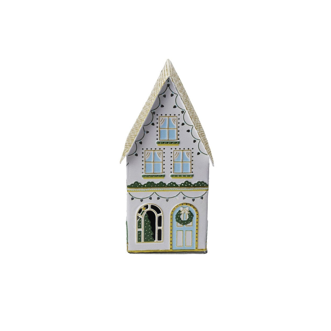 Painted Metal Small Holiday House - Thumbnail 2