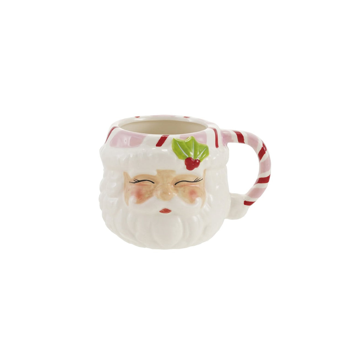 Merry Santa Ceramic Mug. Bring a touch of festive cheer and warmth to your holiday routine with our Merry Santa Ceramic Mug. Lovingly hand-painted and shaped like Santa himself, this delightful 12 oz mug makes every cozy sip feel extra special and cheerful.