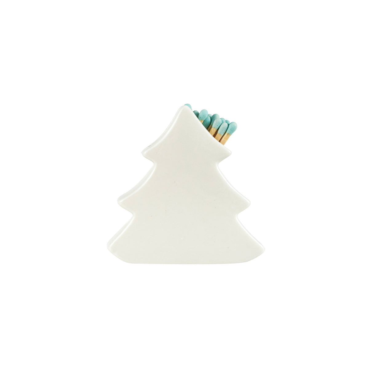 Stoneware Tree Shaped Match Holder & Striker. Add a cozy, welcoming glow to your home with our Stoneware Tree Shaped Match Holder & Striker. Crafted with care in a lovely white finish, this charming holiday accent brings warmth and convenient style right to your mantel or tabletop.