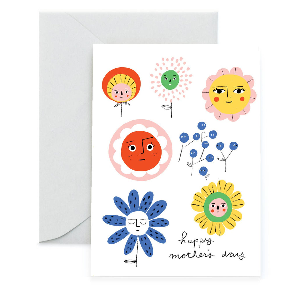 Celebrate Mom's special day with our FLOWER MUGS Mother's Day Card. This quirky and fun card features a beautiful bouquet of flowers cleverly arranged to form the shape of a mug. Show your love and appreciation with this unique and playful card.      •A2 Size - 4.25 x 5.5 inches.
