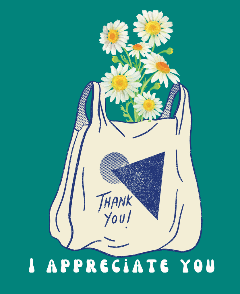  Say thanks with style with our "Thank you, I appreciate you" bag card! This unique card doubles as a reusable bag, making it both thoughtful and practical. Show your appreciation with a touch of quirkiness. 