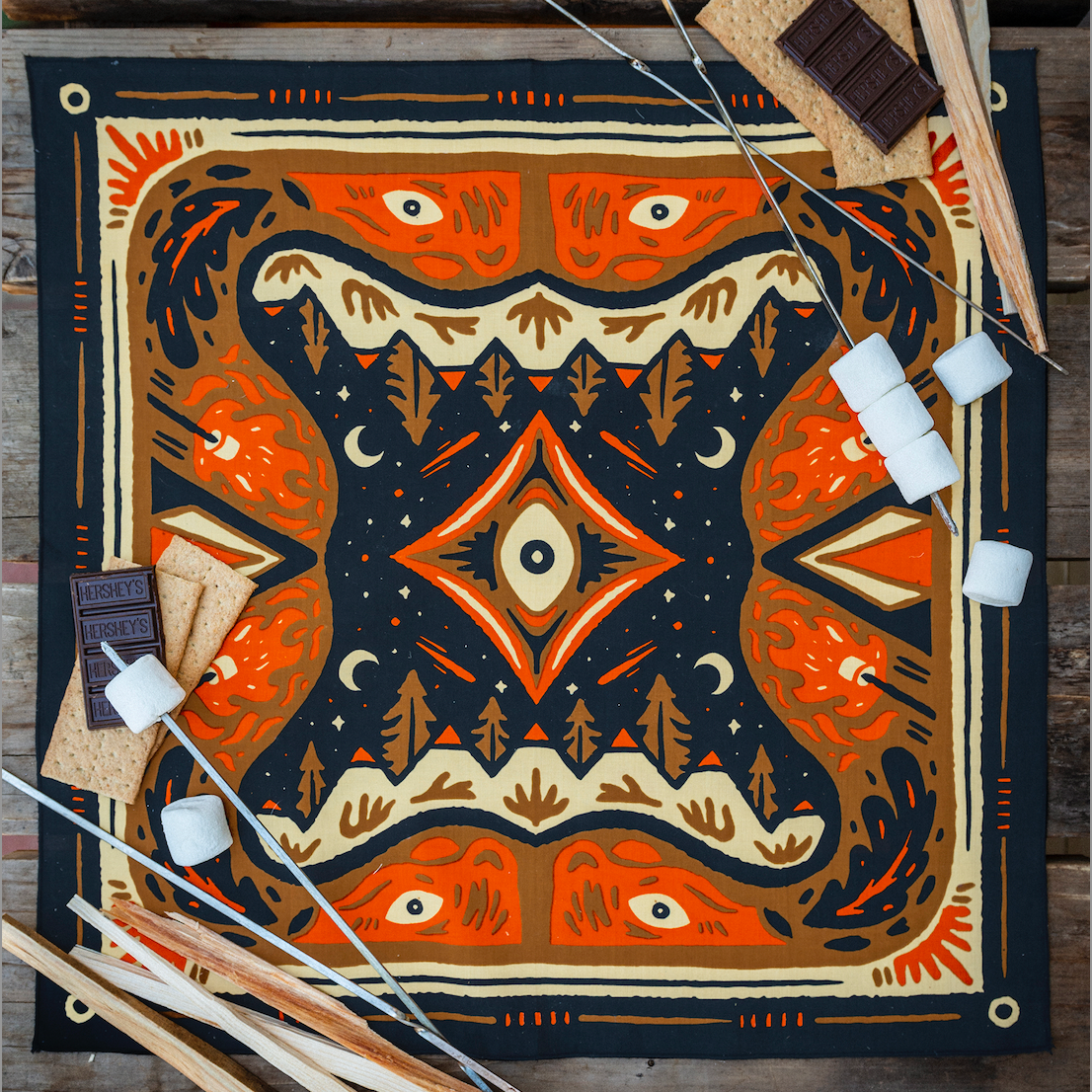 Unleash your wild side with "Wild Dwelling": the organic cotton bandana that's good for both you and the environment. Made with 100% certified organic cotton, this versatile bandana is perfect for accessorizing while reducing your carbon footprint. Embrace nature's style with "Wild Dwelling".