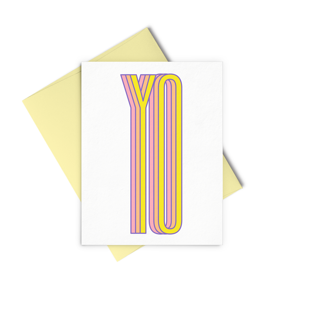 Letter Pressed Card - Yo