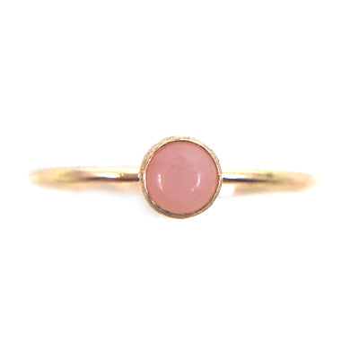 Small Pink Opal Ring Gold Filled Band Stacker Barbiecore