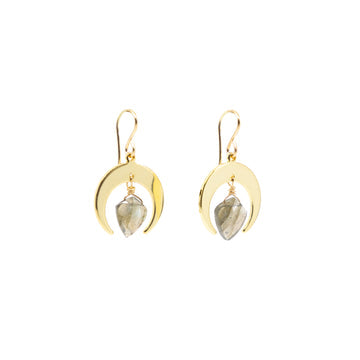 Crescent Moon Drop Earrings