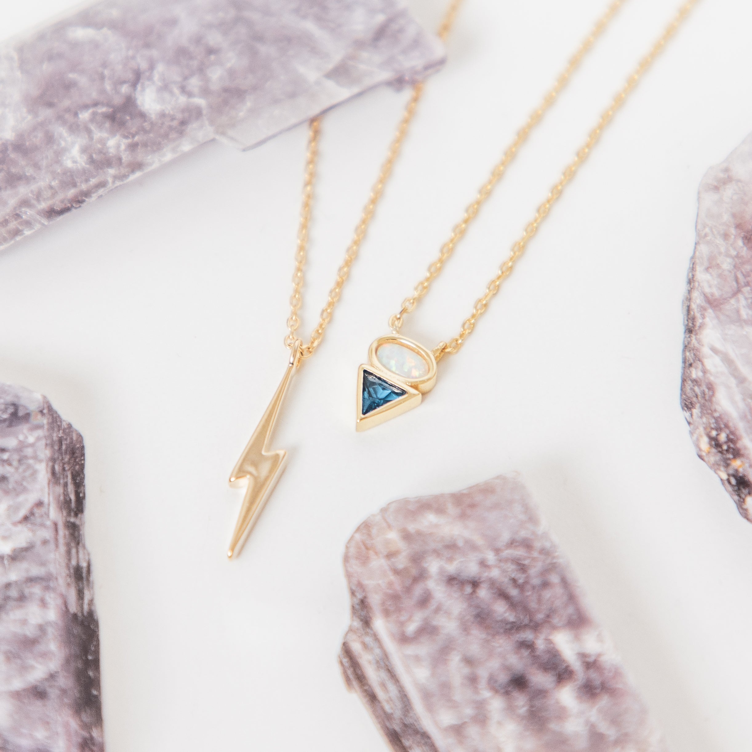 Mineral and Matter Lightning Bolt Necklace