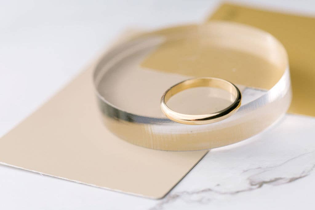 Thick Half Round Ring in Gold