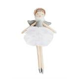 Meet Adele, the angel doll, your little one's new best friend! This elegant, stuffed doll is unbelievably soft and designed with exquisite detail, making her the perfect gift for any little girl. Stuffed doll is crafted from 100% polyester for softness and durability Measures 15 in  Spot clean only.  Silver Color