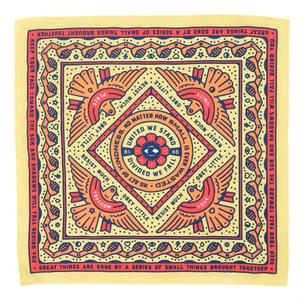 Join the bandana-babe revolution with our "Together" bandana! Made from 100% organic cotton, this stylish accessory brings your outfit together while supporting sustainable and eco-friendly practices. Don't just look cool, feel good too.