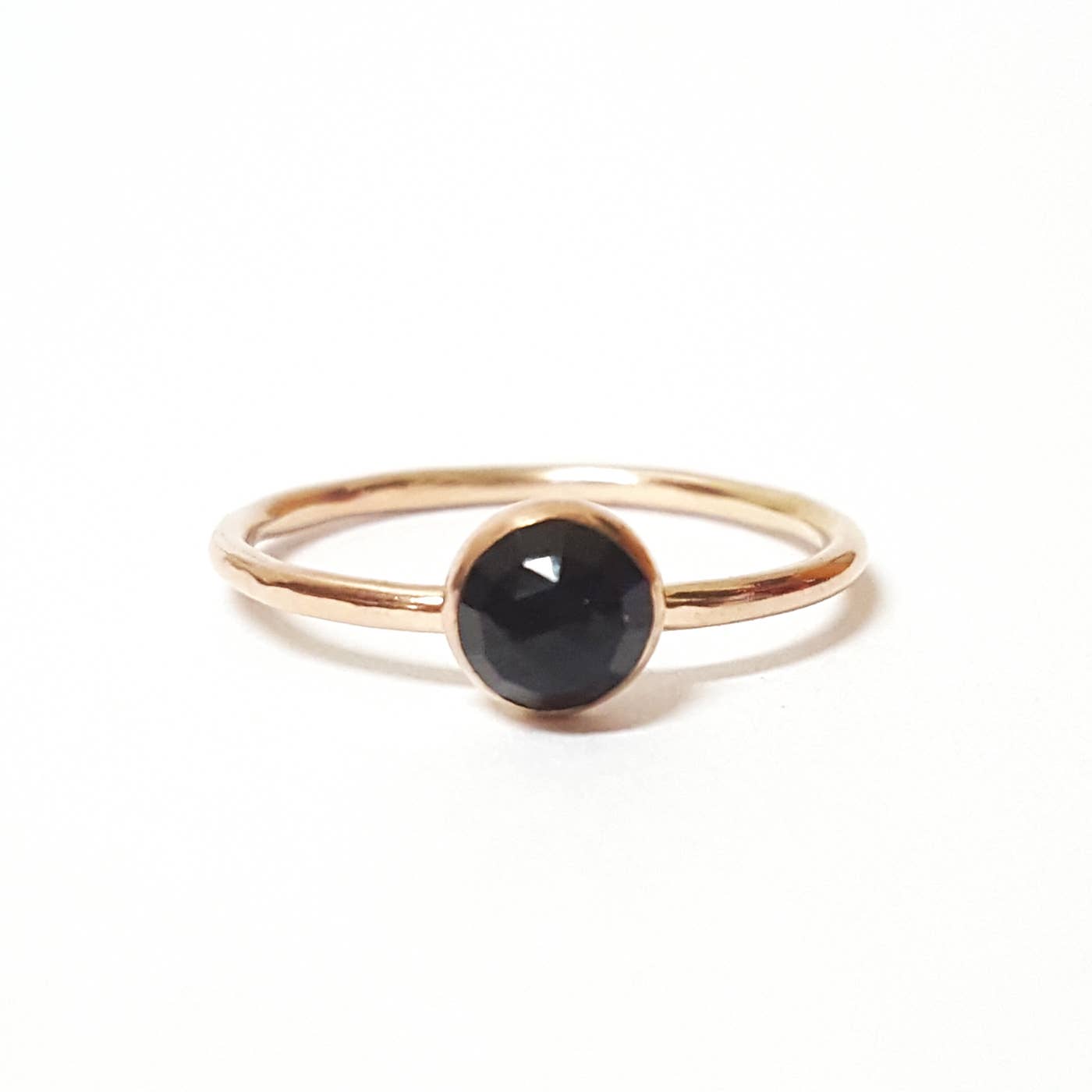 Medium Onyx Stacking Ring in Gold