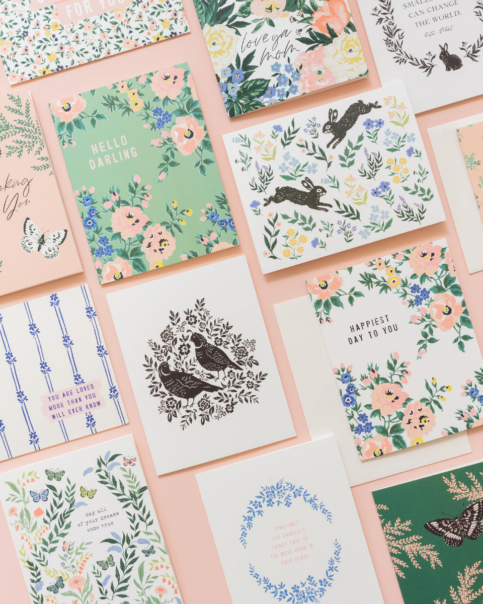 Quail Floral Card