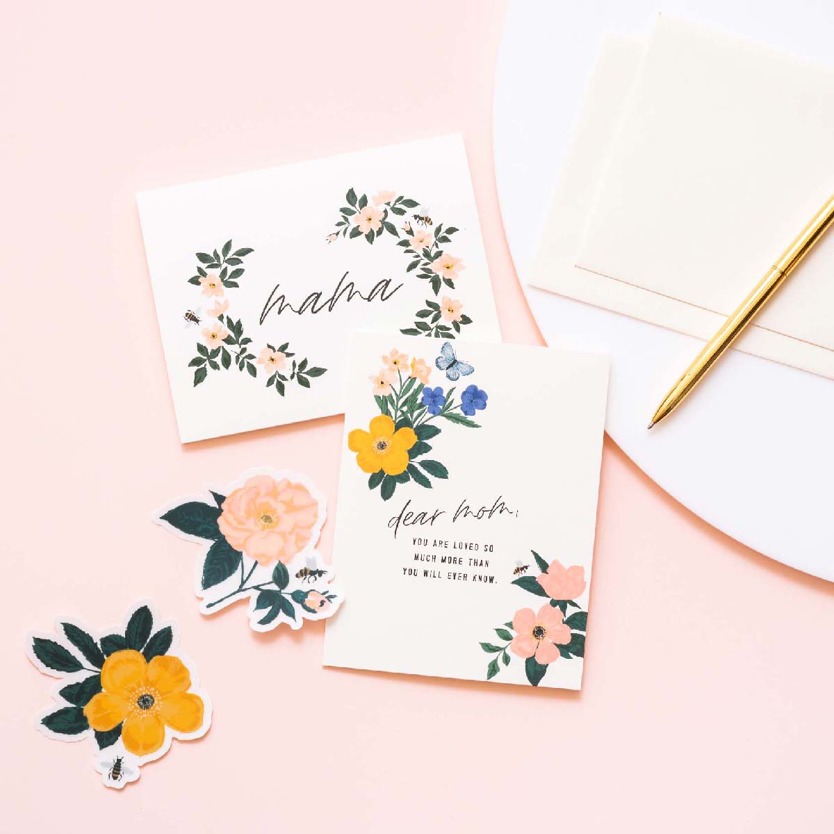 Mama Floral Wreath Card