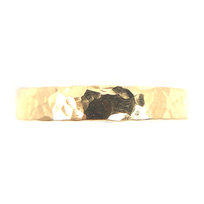Gold Wide Hammered Stacking Ring Thick Band Patterned Ring - Goldfill