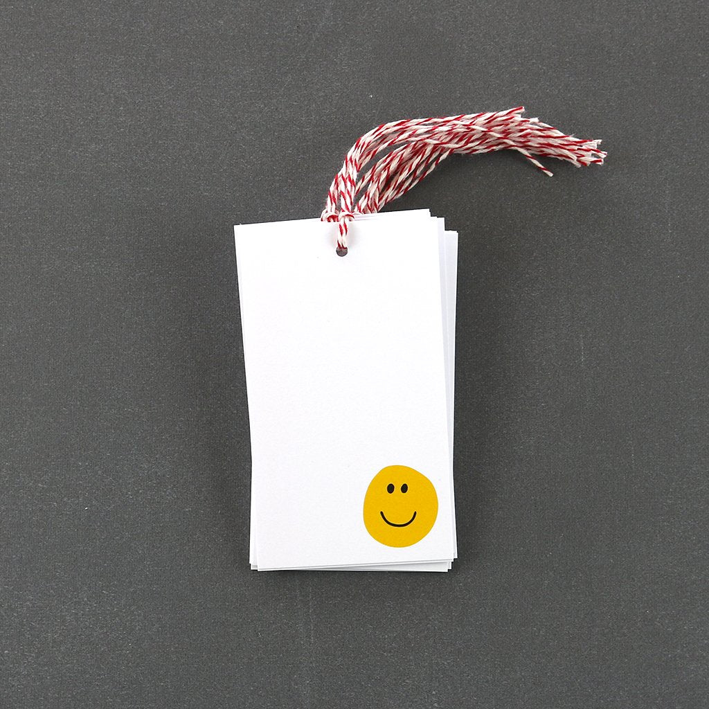There's no better way to spread some cheer than a classic yellow smiley face! These gift tags are adorable all-purpose tags. They're perfect for birthday parties, baby showers, weddings, holidays, teachers, neighbors, everyone! Gift tags are the best, because there's just enough space to leave a nice little note without all that awkward empty space of a full-sized greeting card.
